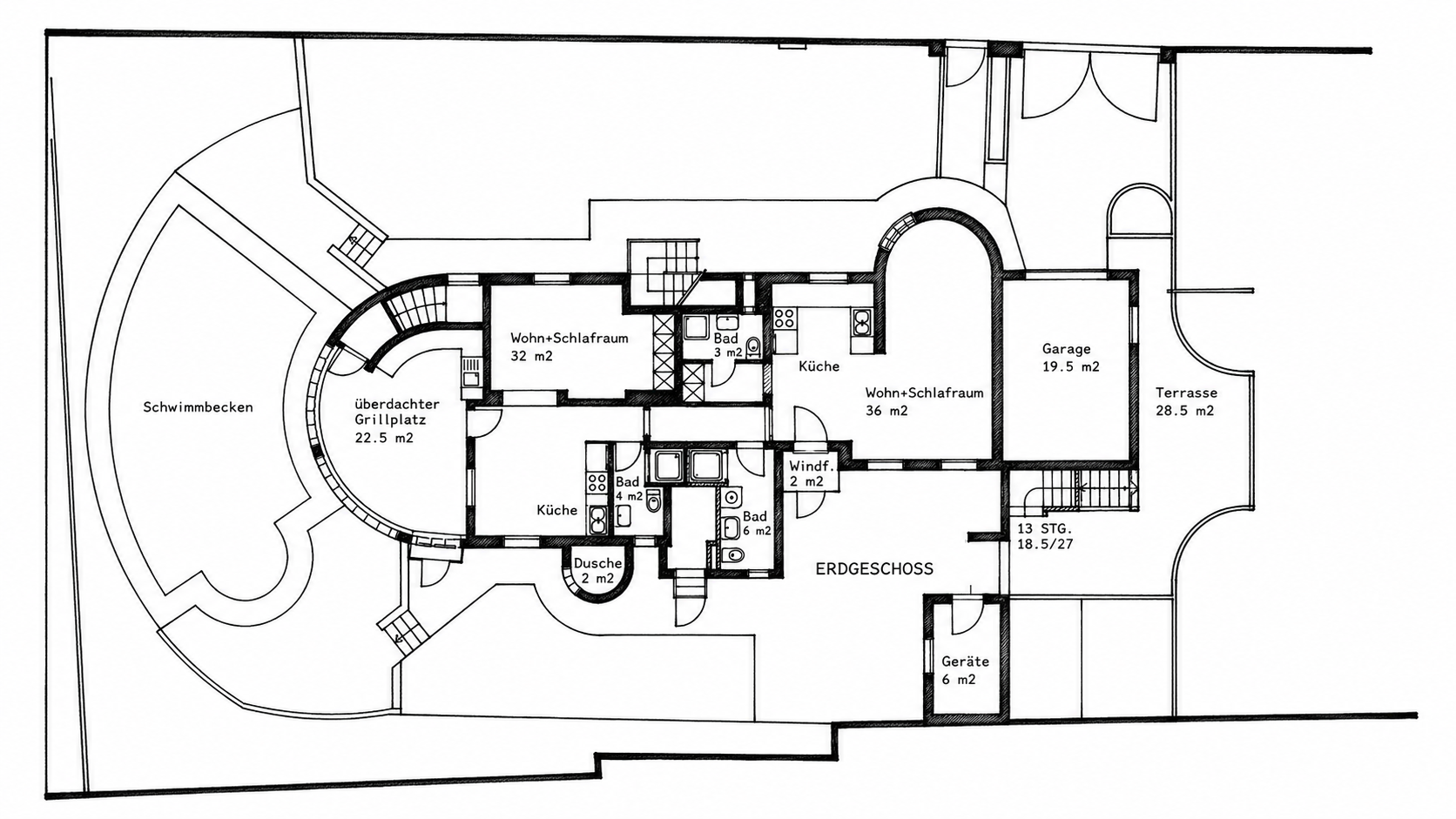 Erdgeschoss – Apartments & Garten mit Pool
